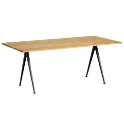 Pyramid 02 tafel 190x85 helder gelakt, zwart onderstel