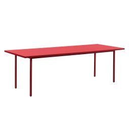 Two-Colour tafel 240x90 rood, rood onderstel