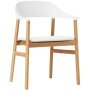 Herit Armchair Oak stoel Spectrum leer wit