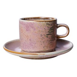 Chef Ceramic kop en schotel rustic pink