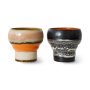 70's Ceramic Lungo koffie mok set van 2 basalt