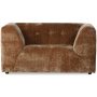 Vint Loveseat fauteuil, corduroy velvet, aged gold