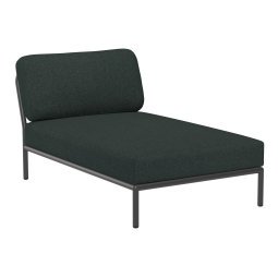 Level Chaise Longue ligbed frame donkergrijs stof alpine