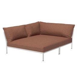 Level2 Cozy Corner loungebank links frame wit stof Rust