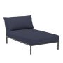 Level2 Chaise Longue ligbed frame donkergrijs stof indigo