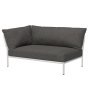 Level2 linker hoek 2-zits loungebank frame wit stof Dark Gre