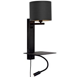 Florence wandlamp h52 met leeslamp zwart