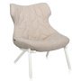 Foliage fauteuil wit onderstel, trevira beige