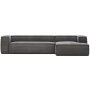 Blok 4-zits bank met chaise longue rechts Grey Corduroy