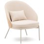 Eamy fauteuil beige, naturel hout