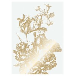 Engraved Flowers 4 gold metallic behang 4 banen