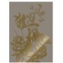 Engraved Flowers 6 gold metallic behang 4 banen