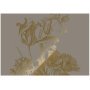 Engraved Flowers 6 gold metallic behang 8 banen