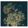 Engraved Flowers behang gold metallic blue 6 banen