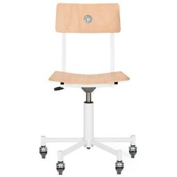 MITW Office chair beukenhout naturel, wit onderstel