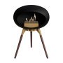 Ground Wood haard bio ethanol low black rose gold gerookt eiken poten