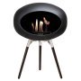 Ground Wood haard bio ethanol low black black