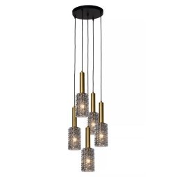 Coralie 5 cluster hanglamp Ø30 fumé