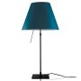 Costanza tafellamp telescopisch met dimmer zwart/Petroleum Blue