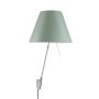 Costanza wandlamp telescopisch met dimmer aluminium body, kap comfort green