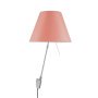 Costanza wandlamp telescopisch met dimmer aluminium body, kap edgy pink