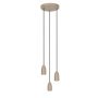 Evora 3 cluster hanglamp rond taupe