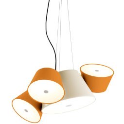 Tam Tam 3 Mini hanglamp halfmat wit/oranje