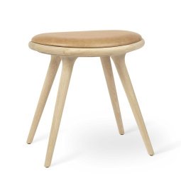 Low Stool kruk naturel eik, naturel leer