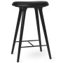 High Stool barkruk 69 Zwart eik, zwart leer