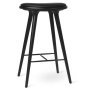 High Stool barkruk 74 zwart beuken, zwart leer