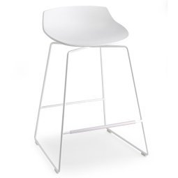 Flow Stool barkruk 65cm wit met slede onderstel wit