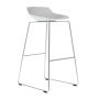 Flow Stool barkruk 78cm wit met slede onderstel chroom