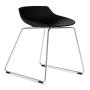 Flow Stool kruk 44cm zwart met slede onderstel chroom