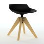 Flow Stool kruk 44cm met VN naturel eiken onderstel zwart