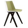 Aïku Wood stoel bruin eiken onderstel wit - olive green