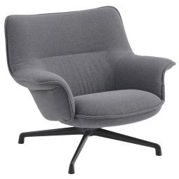 Doze lounge chair low met swivel en zwart onderstel Ocean 80