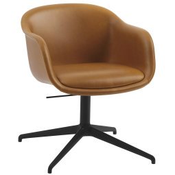 Fiber Conference vergaderstoel met tilt leather cognac