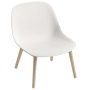 Fiber Lounge chair met houten onderstel wit