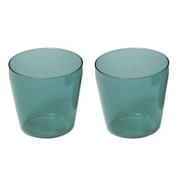 Milk glas set van 2 aqua