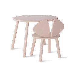 Mouse kinderstoel + kindertafel set rosa