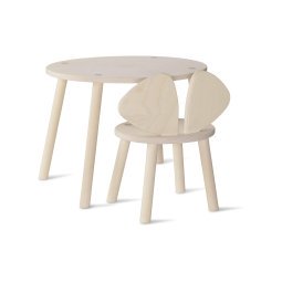 Mouse kinderstoel + kindertafel set berken