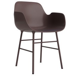 Form Armchair stoel met stalen onderstel bruin