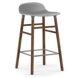 Form Barstool barkruk 65cm met walnoten onderstel grijs