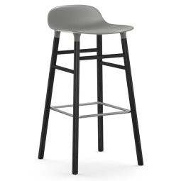 Form Barstool barkruk 75cm met zwart onderstel grijs