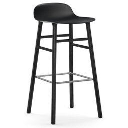 Form Barstool barkruk 75cm met zwart onderstel zwart