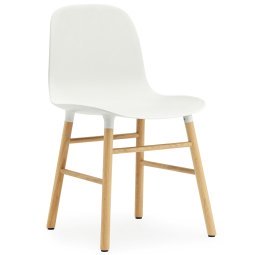 Form Chair stoel met eiken onderstel, wit