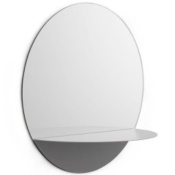Horizon Round Ø34 spiegel met plankje grijs