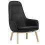 Era High fauteuil eiken onderstel Ultra Leather Black