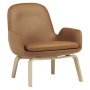 Era Low fauteuil met eiken onderstel Ultra Leather Brandy