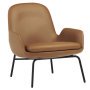 Era Low fauteuil zwart staal Ultra Leather Brandy